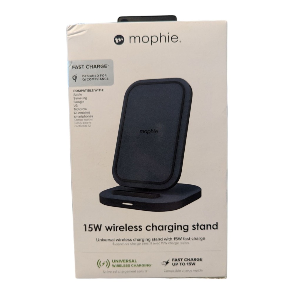C5. Mophie 15 Watt Wireless Fast Charging Stand Qi certified Universal Charger‎